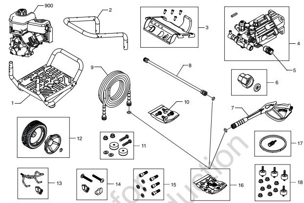 SEARS CRAFTSMAN 3,400 psi 020652-0Pressure Washer Parts